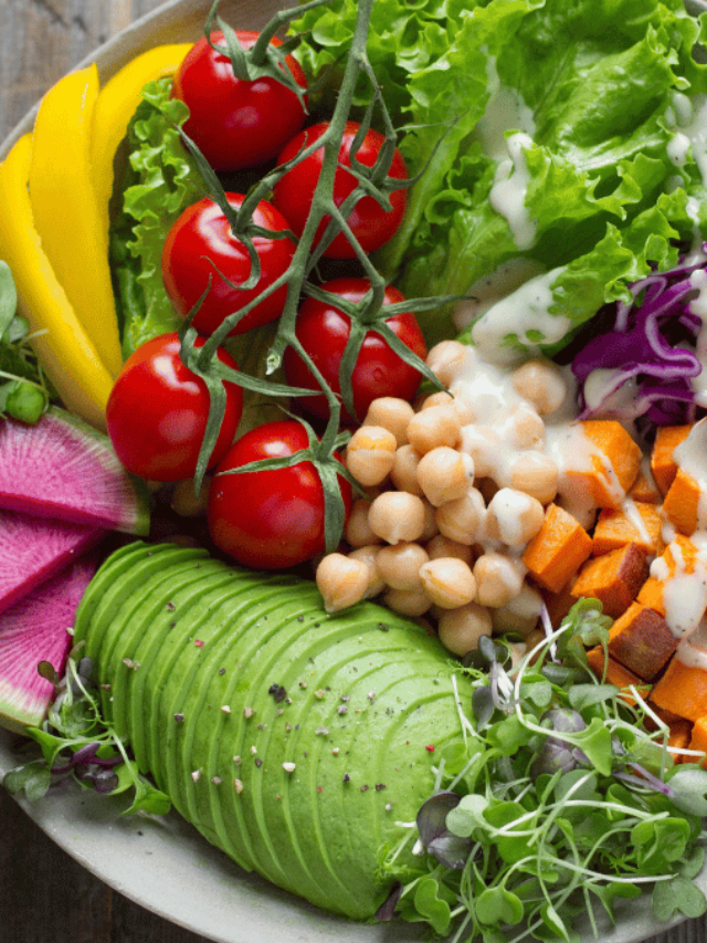 healthy salad with a lot of vegetables