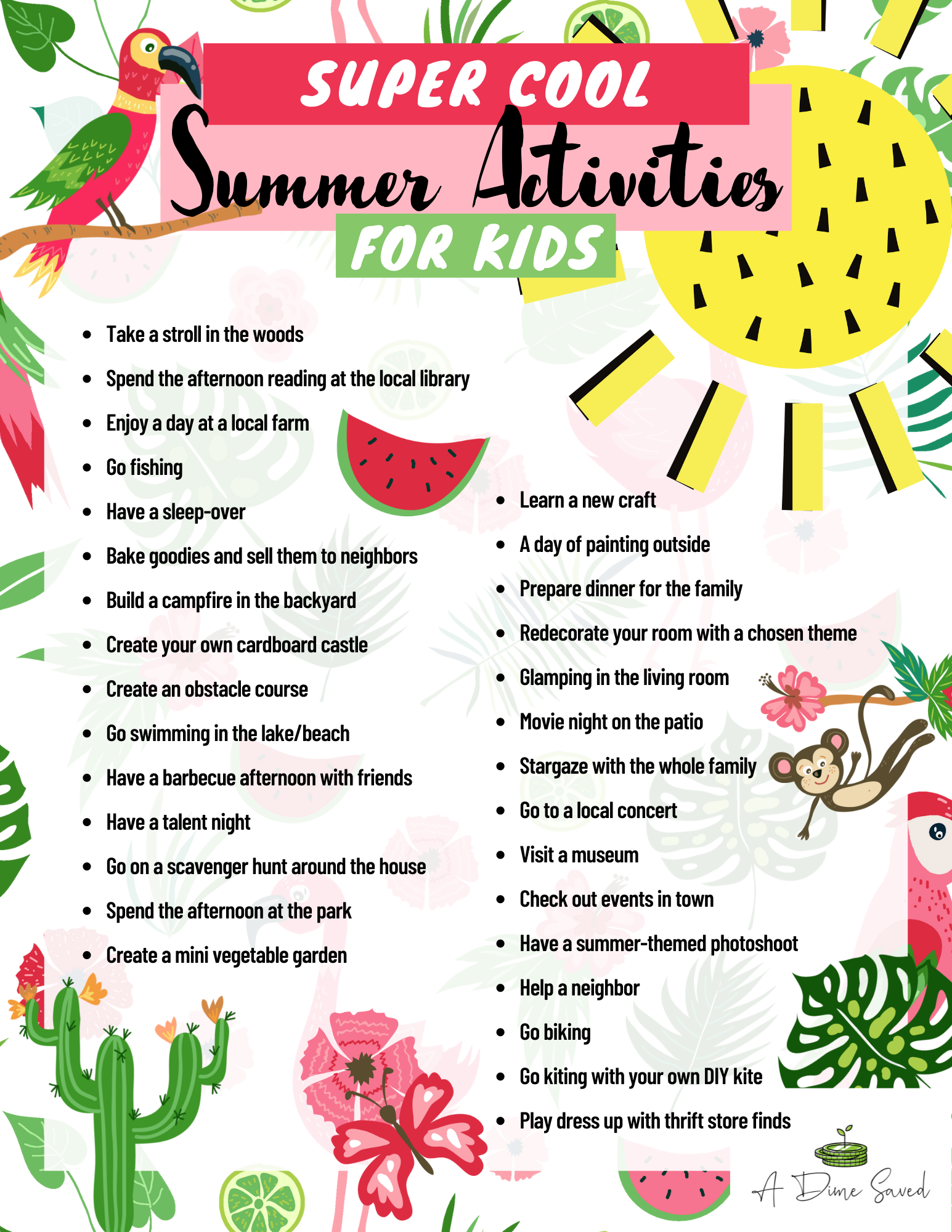 30 Super Cool Summer Activities - A Dime Saved