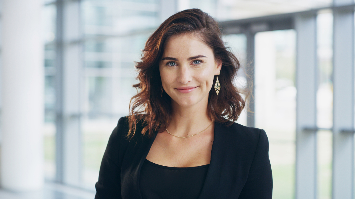 Realtor, portrait and woman in office with smile for property development opportunity. Confidence, consultant or face of businesswoman in real estate, business management or professional in lobby Real Estate Syndication.