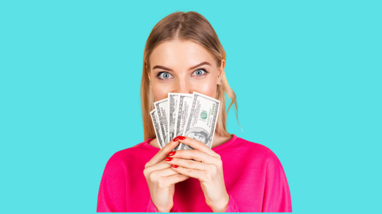woman holding money
