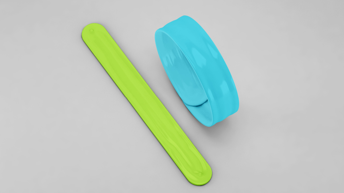 20 Things From the 90's That Haven’t Made a Comeback Yet 21 Slap bracelet mockup isolated on soft color background; 3D; 3D Illustration.