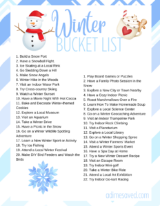 Winter Bucket List Ideas.