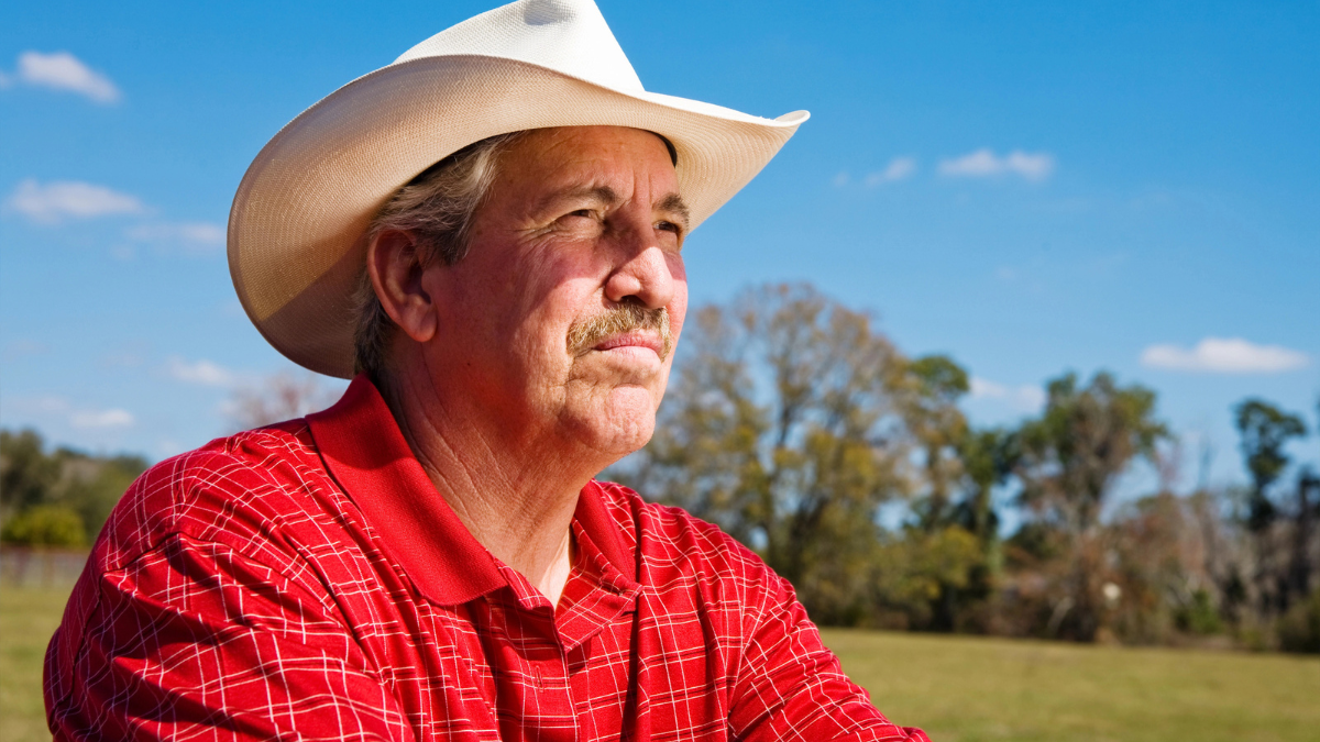 Mature Farmer Worried.