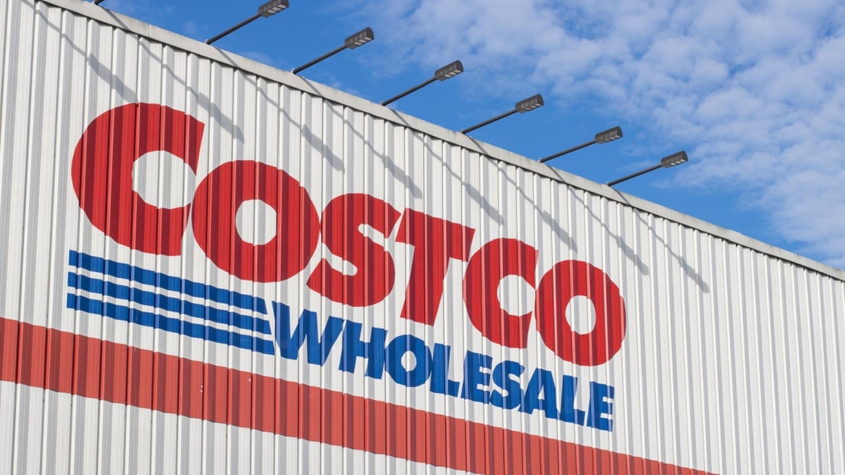 Tigard, OR, USA - Oct 31, 2023: Closeup of the Costco logo seen at its store in Tigard, Oregon.