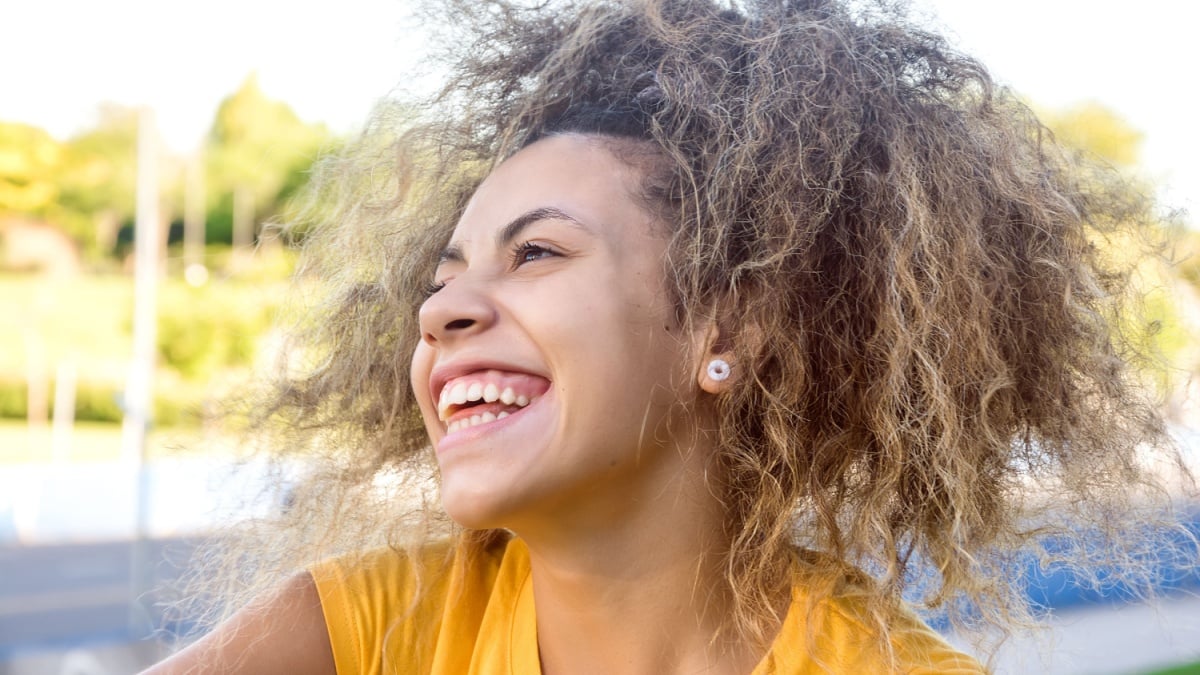 Portrait of a beautiful young woman outdoor.