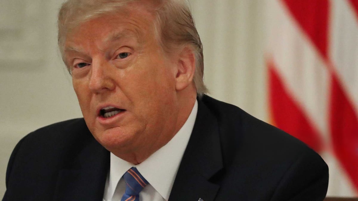 Donald Trump speaks during an event with students, teachers and administrators about how to safely re-open schools during the novel coronavirus pandemic in the July 07, 2020 in Washington, DC.