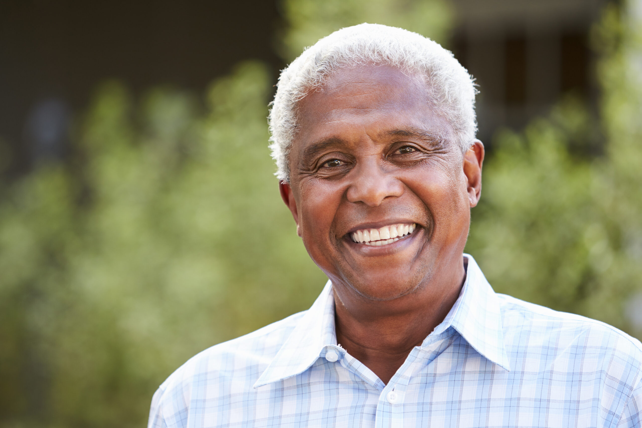 Portrait of senior African American man, close up.