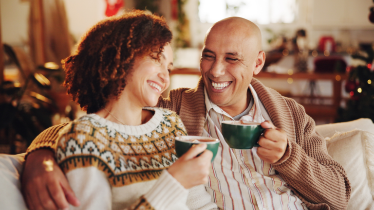 couple having stress-free holiday.