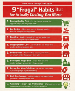 9 So-Called "Frugal" Habits That Are Actually a Waste of Time and Money 2 frugal habits that are actually costing you more Inforgrahic.