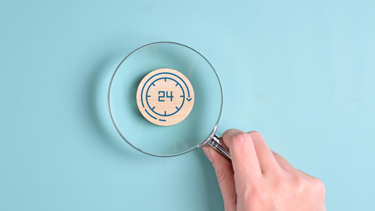 24hour open, work 247 day icon virtual screen on wooden cube The 24-Hour Rule.
