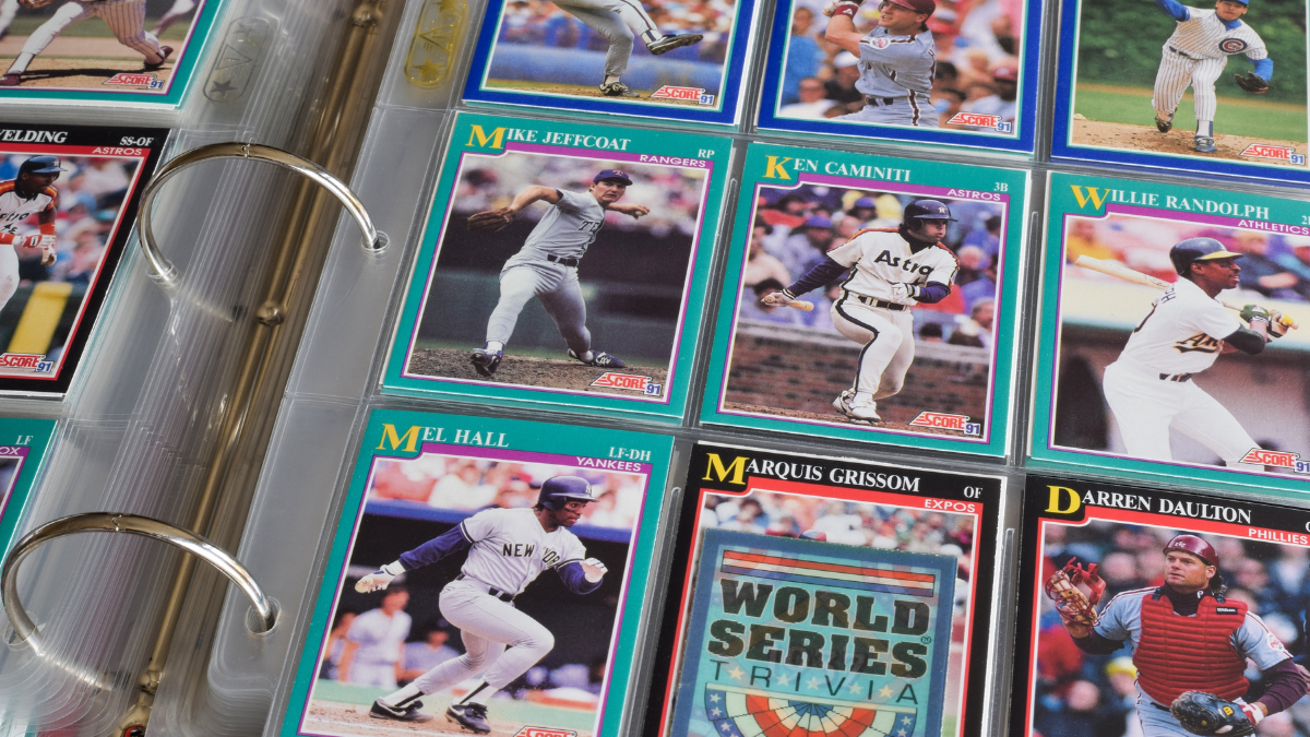 September 15, 2024 - Newmarket, Ontario, Canada: An album with a collection of old vintage baseball cards.